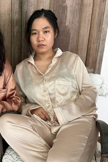 pyjama satin creme handmade bali